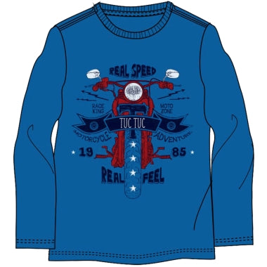 tuctuc  t-shirt blue motorcycle 128