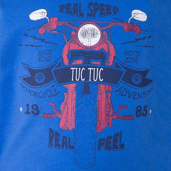 tuctuc  t-shirt blue motorcycle 128