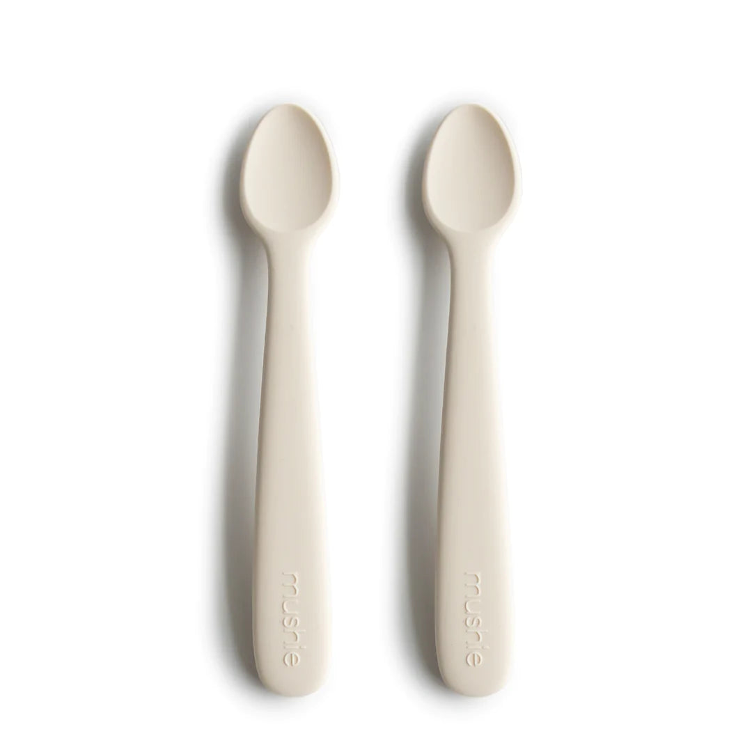 Mushie babylepelset silicone Feeding Spoons 2-Pack Ivory