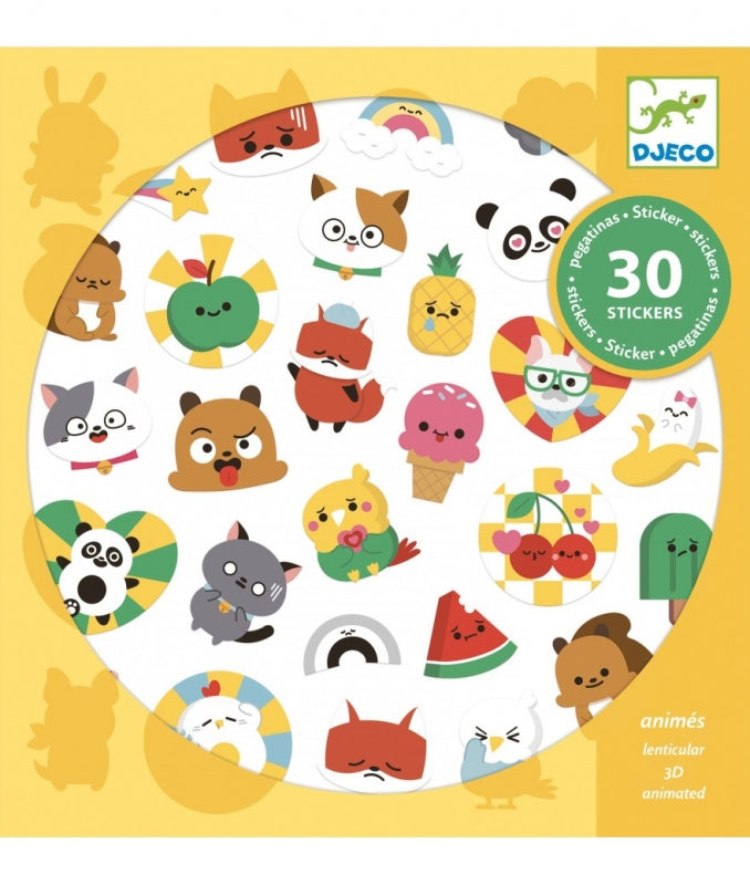 djeco stickers 3d emoji 30 stuks