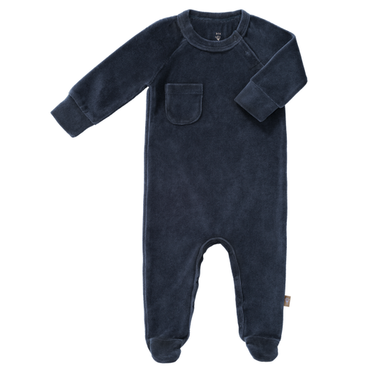 Fresk Pyjama velours with feet Indigo size: 3-6 m