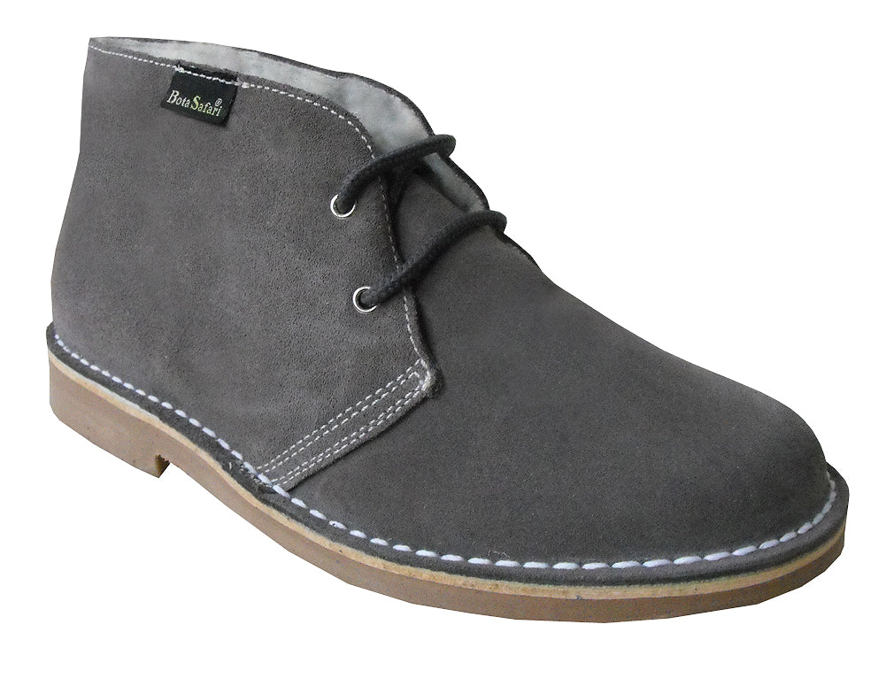 safariboots suede grijs met borg voering