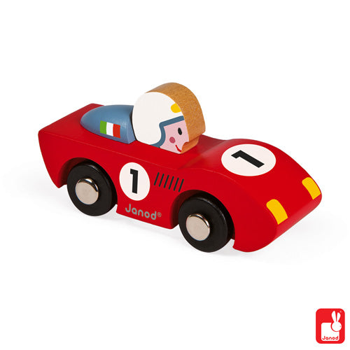 Janod race auto hout rood 1+