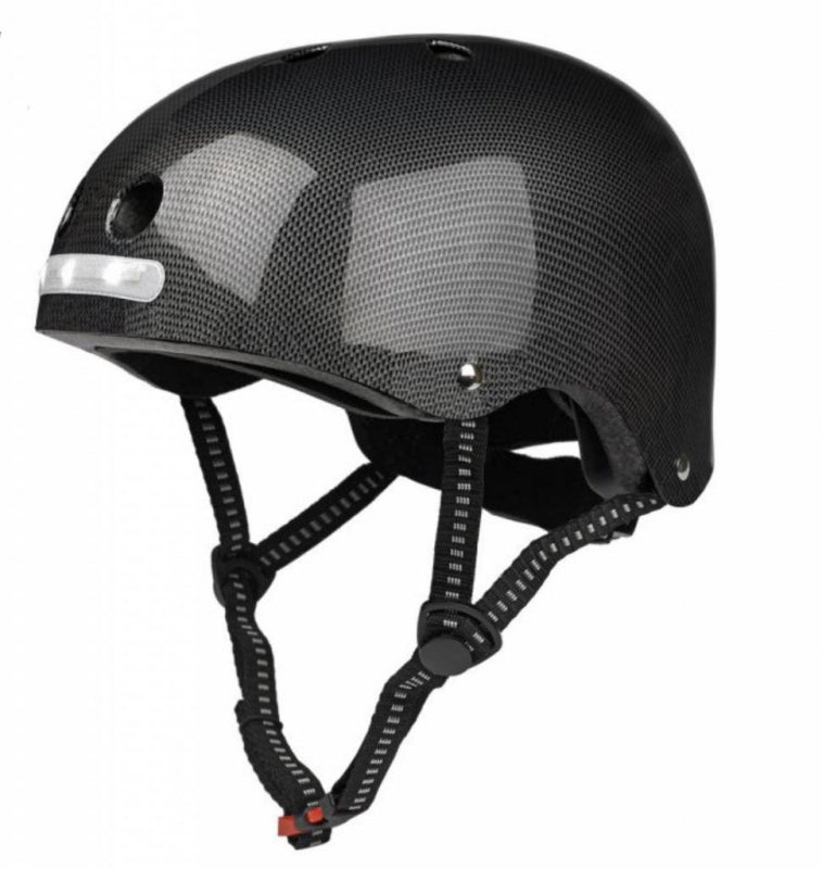 micro step helm met led zwart 56/58 cm medium