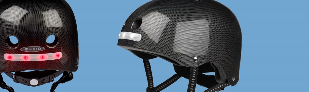 micro step helm met led zwart 56/58 cm medium