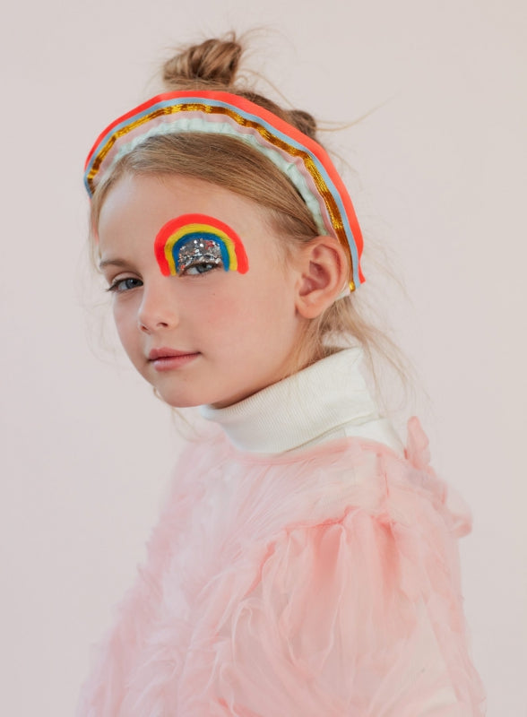 Merimeri Rainbow ruffle headband 3+